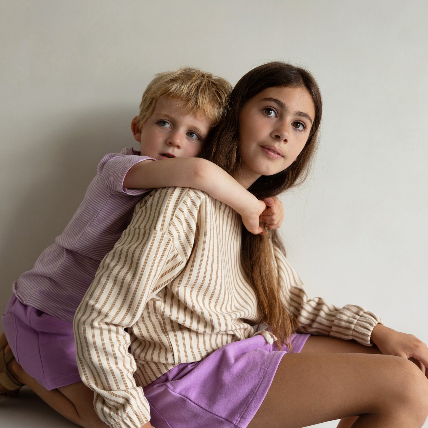 Phil & Phae 100%有機棉寬版抽繩設計短褲 - Bright lilac  ❘ 現貨尺寸: 3Y ~10Y