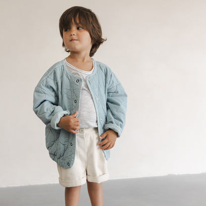 Phil&Phae 有機棉天絲混紡衍縫外套 Quilted Jacket- 霧灰藍 4Y & 6Y (各最後一件)