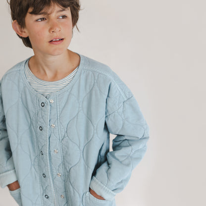 Phil&Phae 有機棉天絲混紡衍縫外套 Quilted Jacket- 霧灰藍 4Y & 6Y (各最後一件)