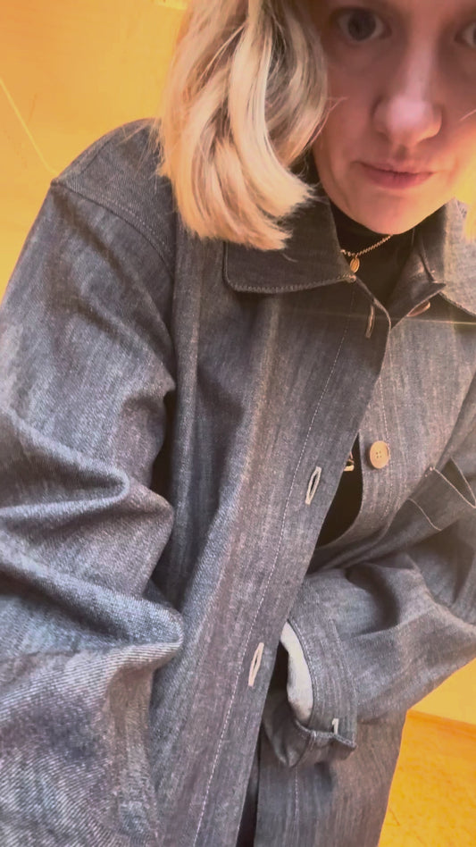 Studio Koter JAGGER 大人款 Indigo 棉麻寬版襯衫外套❘ 現貨尺寸: S