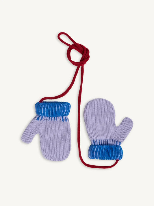 Happymess 100%美麗諾羊毛針織手套 - lilac ice ❘ 現貨尺寸: 1-3Y & 3-6Y