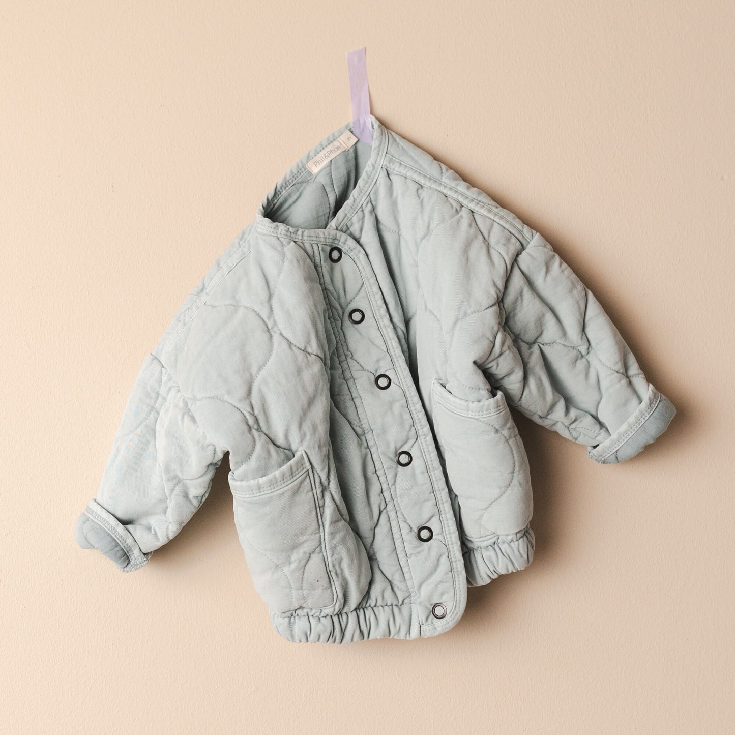 Phil&Phae 有機棉天絲混紡衍縫外套 Quilted Jacket- 霧灰藍 (3Y~6Y)