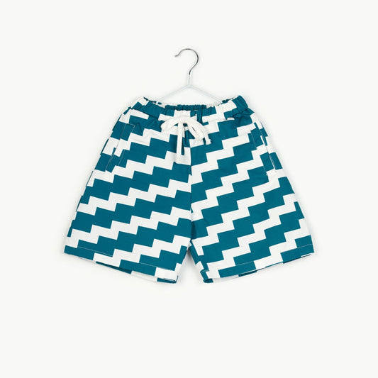 Tom&Boy 100% 純棉 ZIGZAG 幾何律動純棉短褲 ❘ 現貨尺寸: 4Y~8Y