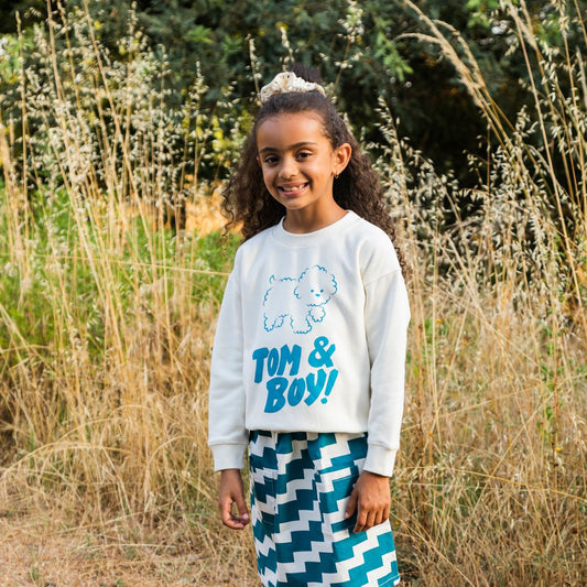 Tom&Boy 100% 純棉 BICHON 比熊犬印花純棉大學 T ❘ 現貨尺寸: 4-5Y & 6-7Y