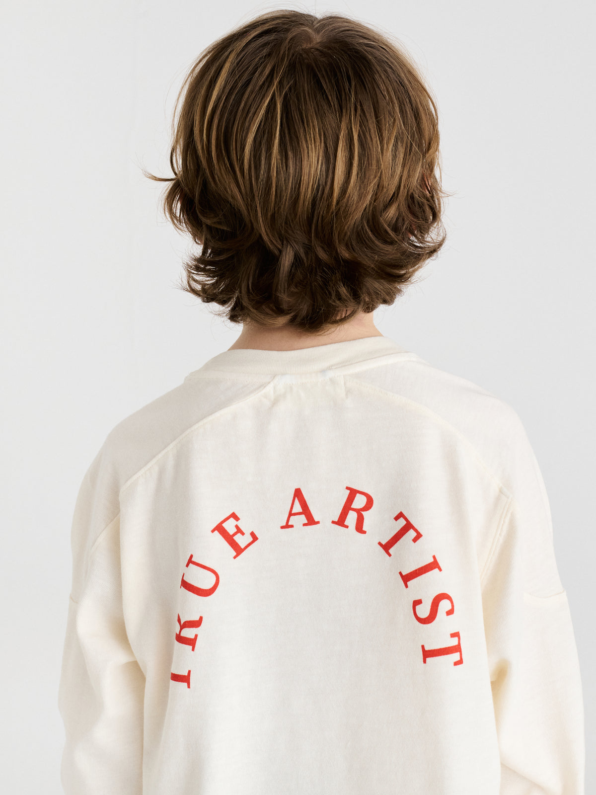 True Artist 100% 有機棉 刺繡長袖 T-shirt - 象牙白 ❘ 現貨尺寸: 4Y~9Y