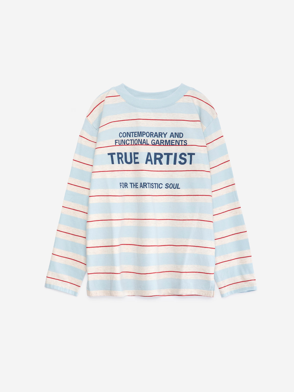 True Artist  100% 純棉撞色不規則條紋長袖 T-shirt  ❘ 現貨尺寸: 4Y~9Y
