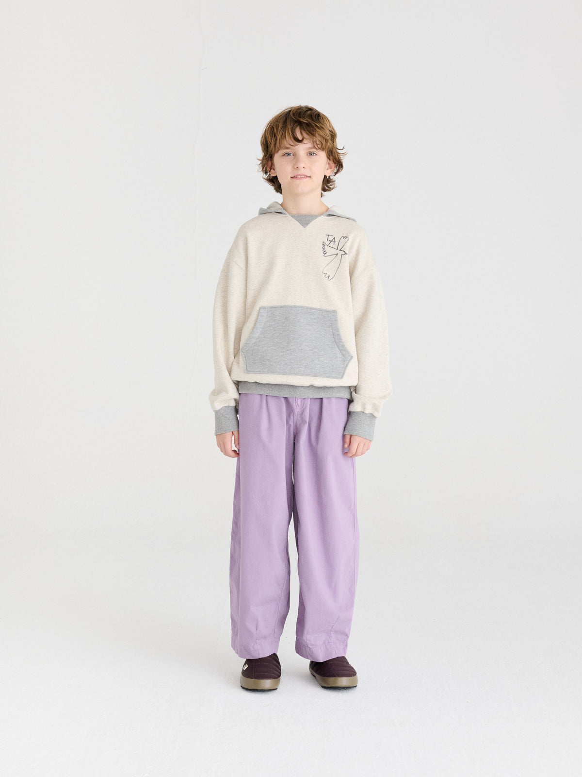 True Artist 100% 有機棉  nº18 寬版長褲 - lilac ❘ 現貨尺寸: 4Y~9Y