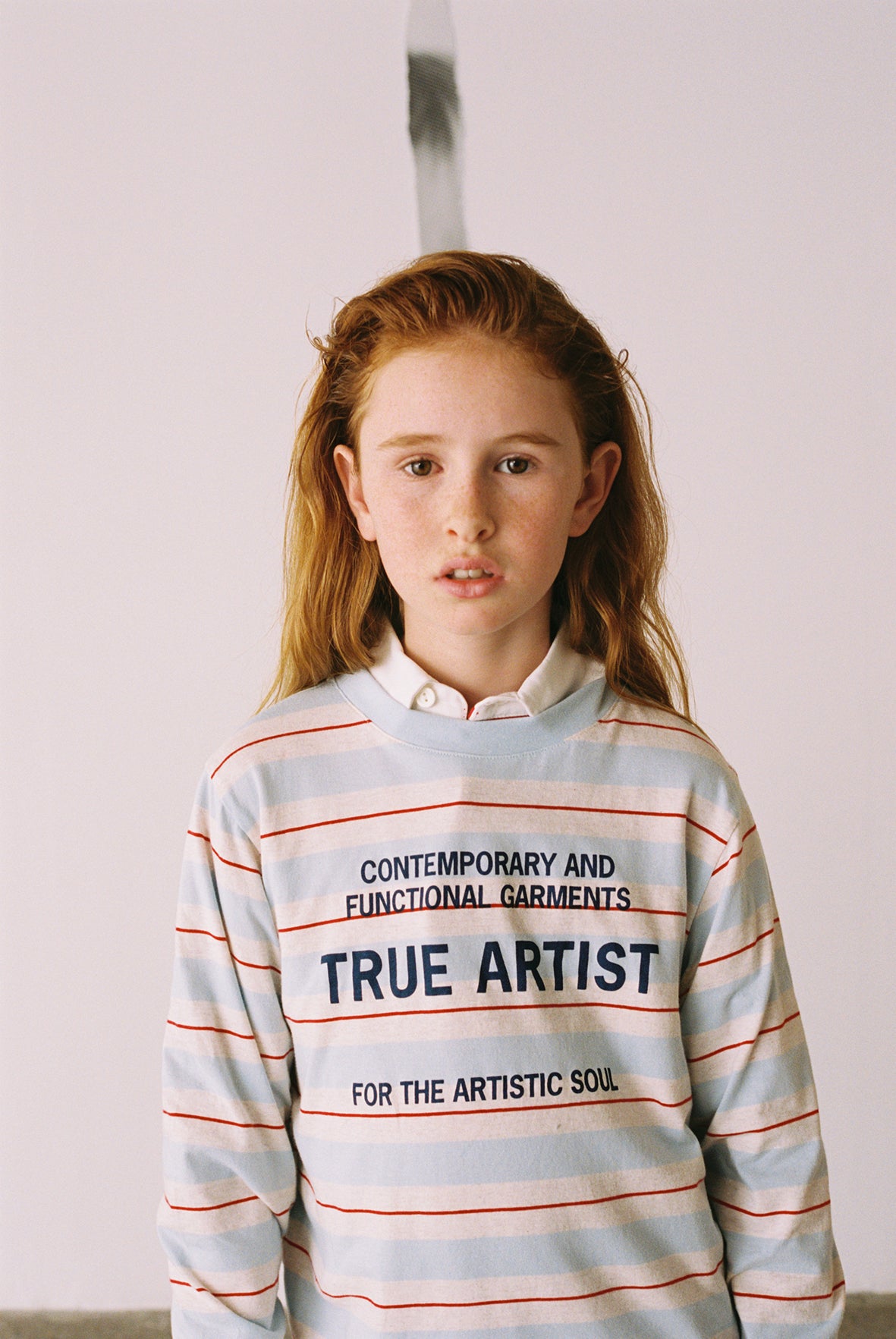 True Artist  100% 純棉撞色不規則條紋長袖 T-shirt  ❘ 現貨尺寸: 4Y~9Y