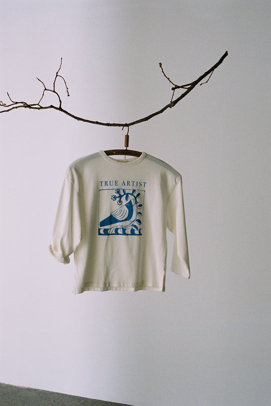 True Artist  100% 有機棉 Ex Libris Positional 長袖 T-shirt ❘ 現貨尺寸: 4Y~9Y