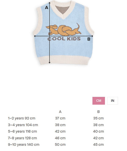 (預購) Happymess 100%有機棉針織背心 - 小臘腸狗 1Y~8Y